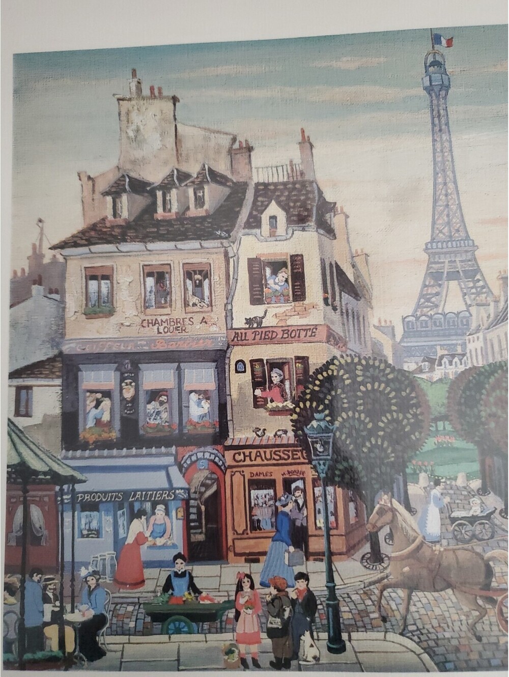 Old Paris Print 14 3/4 X11 3/4"